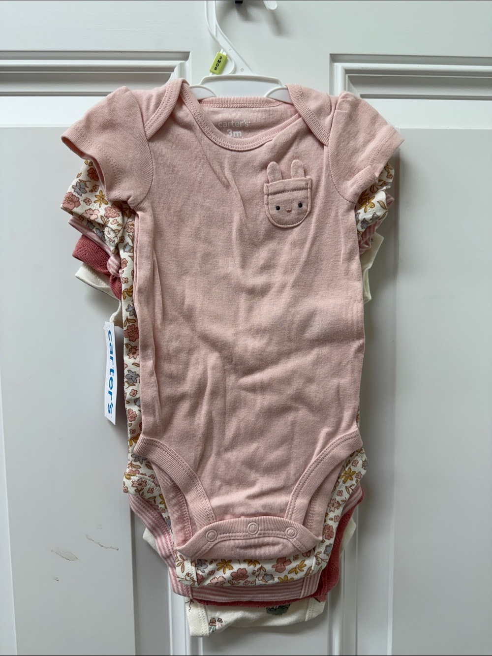 Carter's Pink Short Sleeve Onesie Stack with Floral Prints